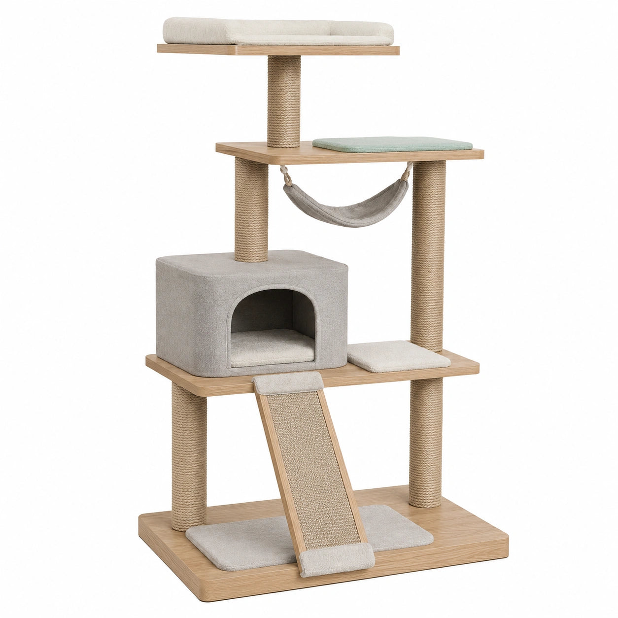 Árbol rascador para gatos con cueva y hamaca