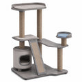 Árbol para gatos de Madera, Sisal y Tela Gris/Marrón