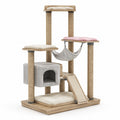 Árbol para gatos con plataformas de madera y cuerda de sisal 135 cm