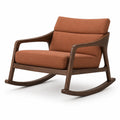 Silla Mecedora de Madera y Tela Naranja