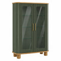 Vitrina de Madera y Vidrio Templado Verde 150x80x35 cm