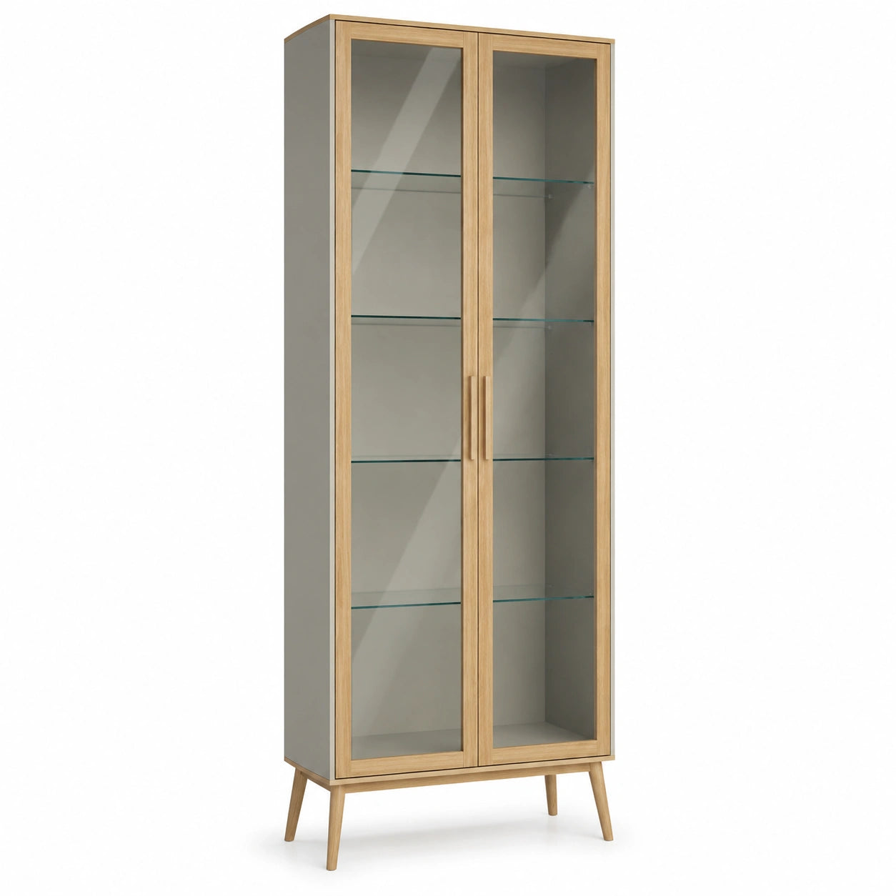 Vitrina de Madera y Vidrio Templado con Puertas de 180cm
