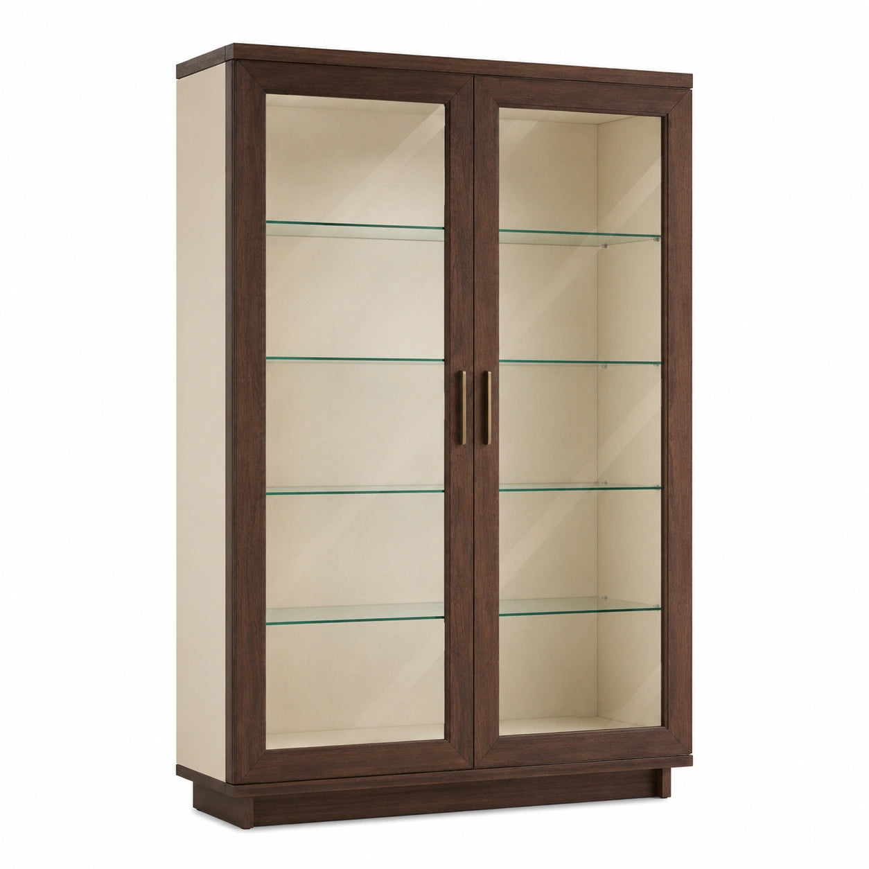 Vitrina de Madera con Puertas de Vidrio Templado Marrón