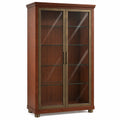 Vitrina de Madera de Roble con Puertas de Vidrio y Estantes Ajustables 180x90x40 cm