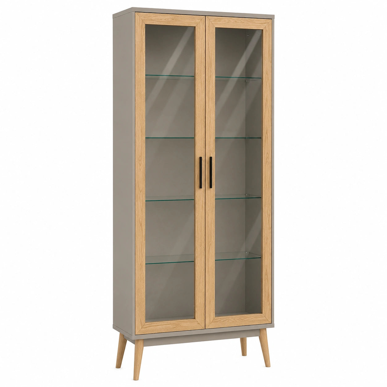 Vitrina de MDF y vidrio templado 180x80x35 cm