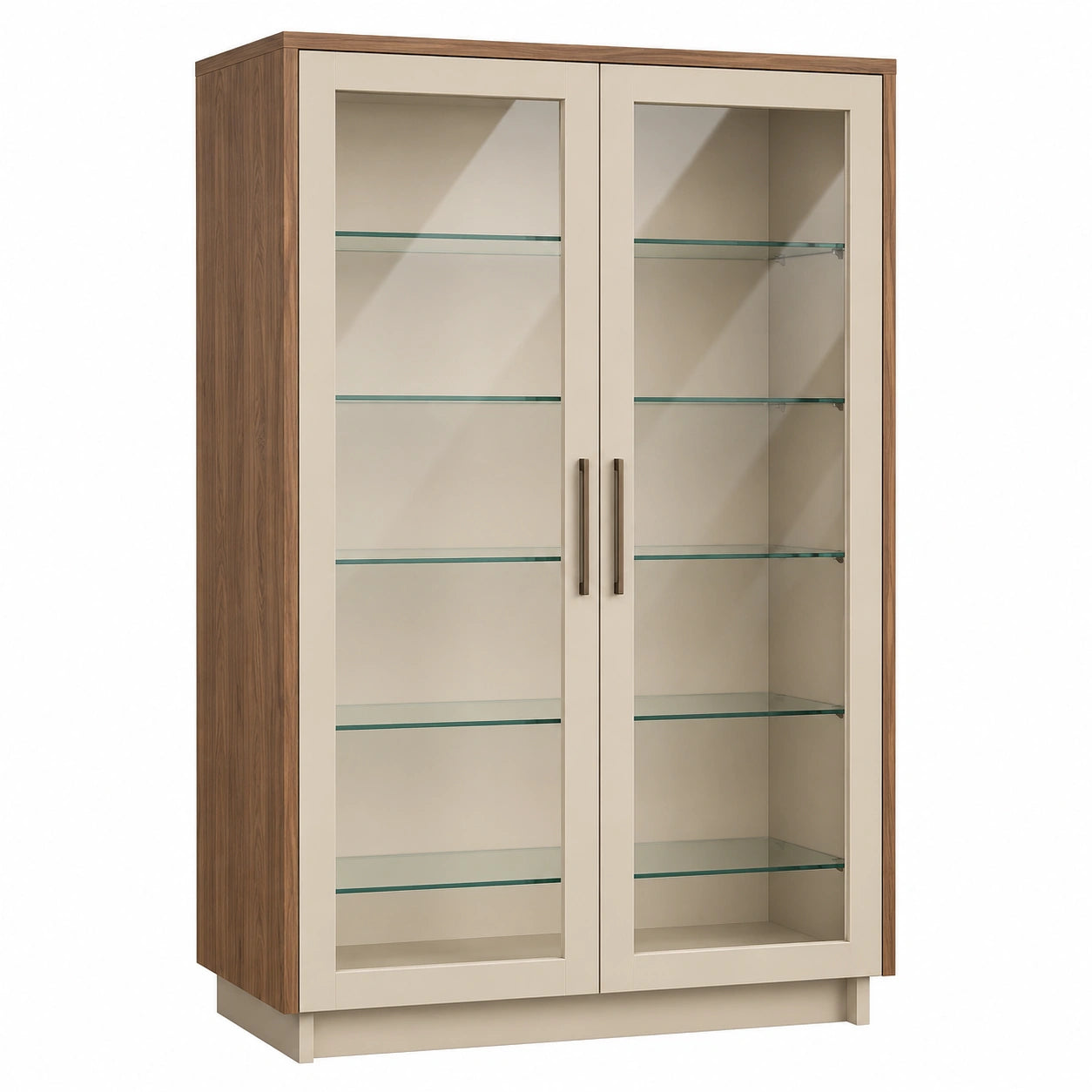 Vitrina de Madera con Estantes de Vidrio Templado 180x80x40cm