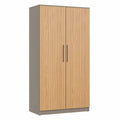 Armario de Madera con 2 Puertas en Roble y Gris 80x180x40 cm