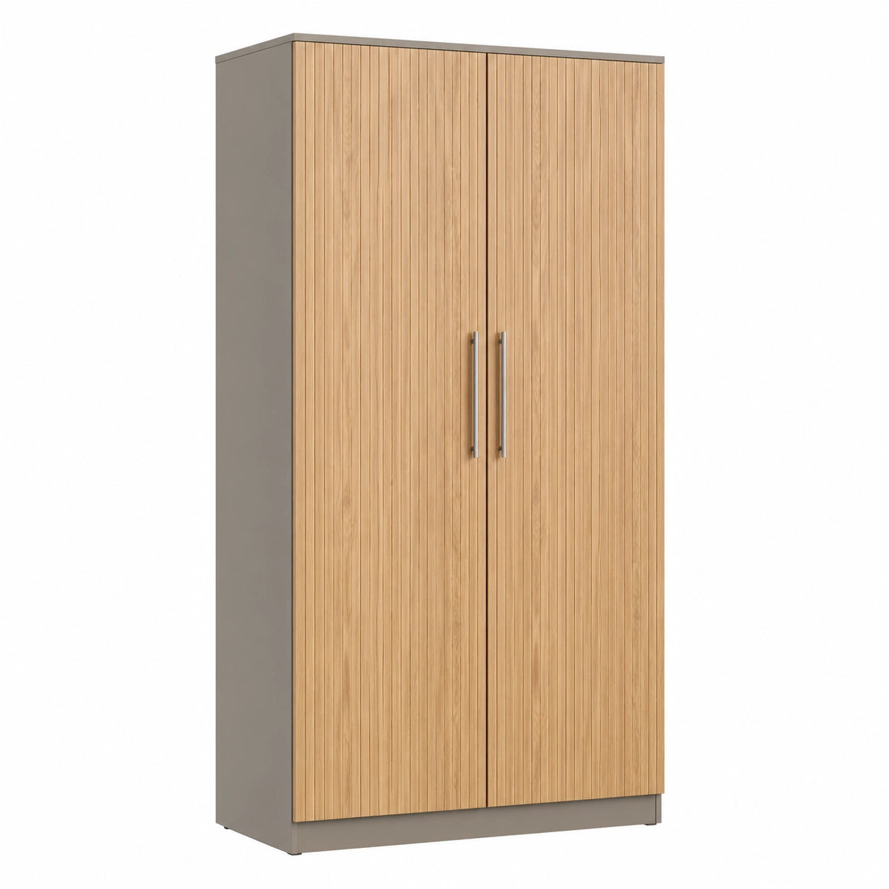 Armario de Madera con 2 Puertas en Roble y Gris 80x180x40 cm