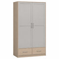 Armario de MDF y Melamina con Cajones Gris Claro y Madera