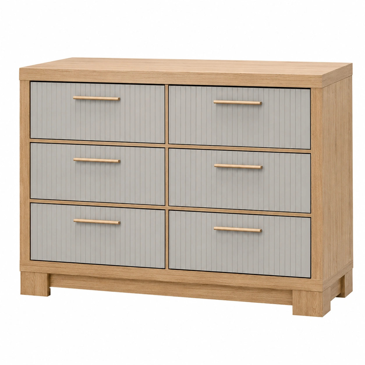 Cómoda de Madera con 6 Cajones Roble/Gris