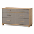 Cómoda de Madera y MDF con 6 Cajones Gris y Natural