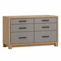 Cajonera de Madera con 6 Cajones Color Gris y Roble