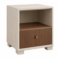 Mesa de noche de madera MDF con cajón de nogal 50x40x60 cm