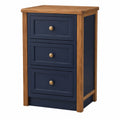 Cajonera de Madera con 3 Cajones Azul y Marrón