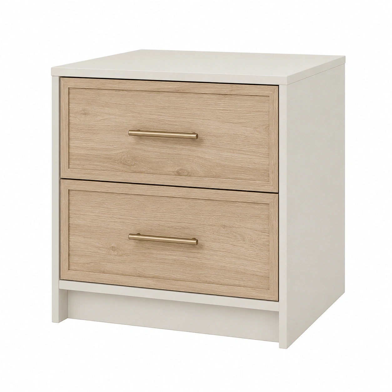 Mesita de noche con 2 cajones de madera y MDF 50x40x35 cm