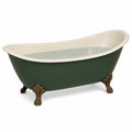 Bañera Ovalada de Polietileno Verde con Patas de Metal