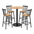Conjunto de Mesa y 4 Taburetes de Madera y Metal