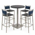 Conjunto de Mesa Alta y 4 Taburetes de Metal