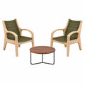 Conjunto de Sillas de Polipropileno y Mesa de Contrachapado, Verde y Madera