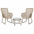 Conjunto de Muebles de Jardín de Ratán Sintético y Vidrio