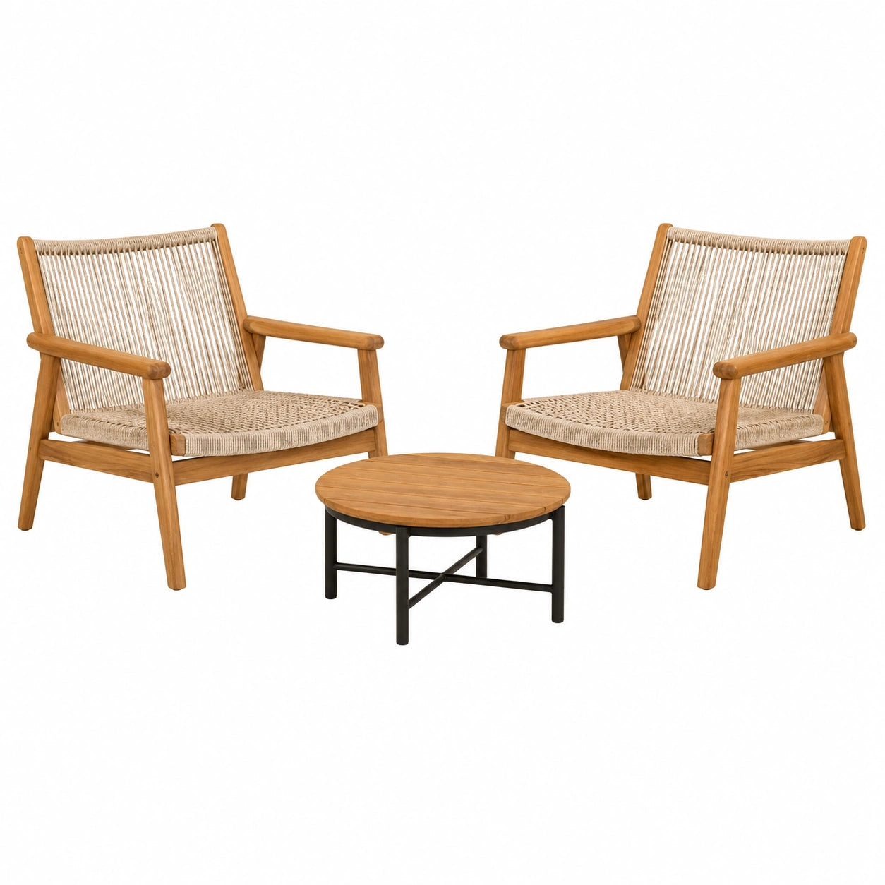 Conjunto de Muebles de Jardín de Teca y Metal